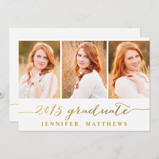 Einfache Sammlung| Einladung zur Graduierung (Vorne/Hinten)