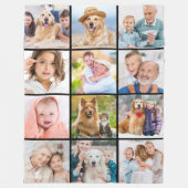 Einfache Sammlung von 12 Bildern von Familienfreun Fleecedecke (Vorderseite)