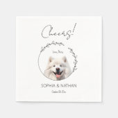 Einfache Samoyed Dog Wedding Cocktail Serviette (Vorderseite)