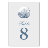 Einfache Sand-Dollar-Silber-Tischnummern Tischnummer (Vorderseite)