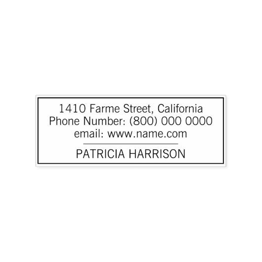 einfache, saubere Basisadressenkontaktinformation Gummistempel (Stempel)