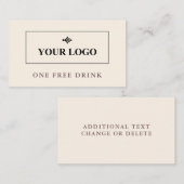 Einfache Saubere Eggshell Brown your Logo Drink Ti Rabattkarte (Vorne/Hinten)