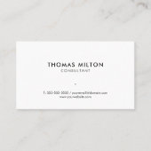 Einfache saubere Elegant White Consultant Visitenkarte (Vorderseite)