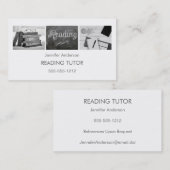 Einfache saubere Lesetutor-Foto-Collage Visitenkarte (Vorne/Hinten)