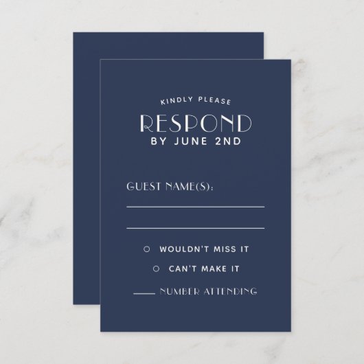 Einfache, saubere Minimal-Ecru-Hochzeitkarten RSVP Karte (Vorne/Hinten)