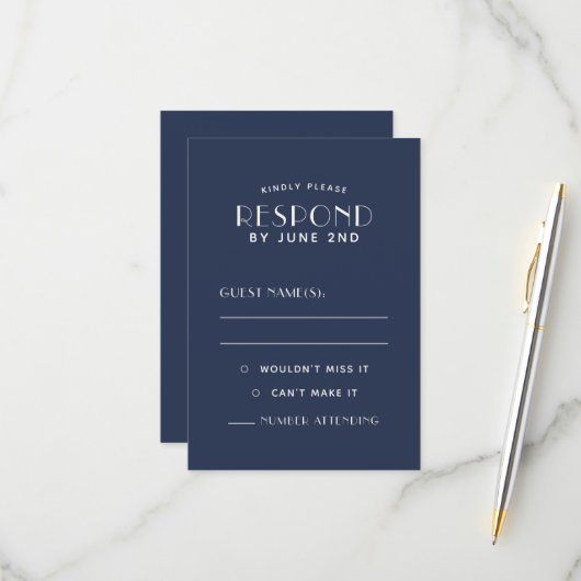 Einfache, saubere Minimal-Ecru-Hochzeitkarten RSVP Karte (Vorderseite/Rückseite Beispiel)