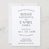 Einfache, saubere Minimal Ecru Marine Einladung zu (Vorderseite)