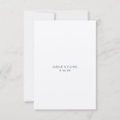 Einfache, saubere Minimal-Ecru Navy-Hochzeitskarte RSVP Karte (Rückseite)