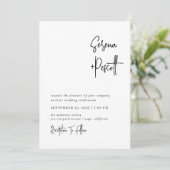 Einfache saubere Minimal-Hochzeit Einladung (Stehend Vorderseite)