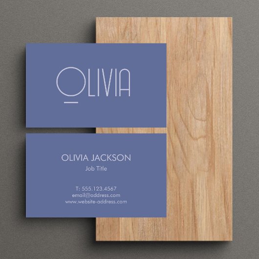 Einfache saubere Minimal Pastel Blue Business Card