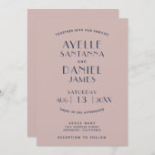 Einfache Saubere Minimal Sepia Rose Einladung Hoch (Vorne/Hinten)