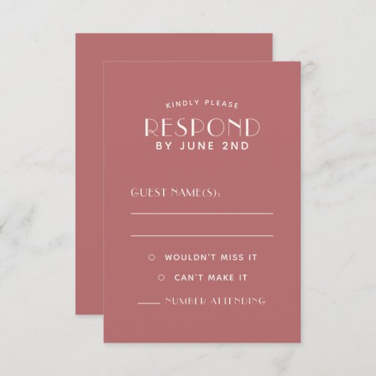 Einfache + Saubere Minimal-UAWG für Hochzeiten RSVP Karte (Vorne/Hinten)