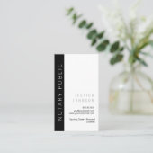 Einfache saubere Schwarz & Weiß Minimal Notar Öffe Visitenkarte (Stehend Vorderseite)