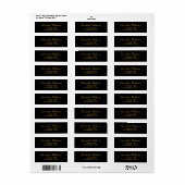 Einfache saubere Schwarze Gold Elegante Script-Adr (Vorne)