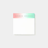 Einfache Saubere Stilvolle Rot-Grün-Farbe Name Post-it Klebezettel (Vorderseite)