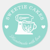 Einfache, saubere und minimale Bäckerei Standmisch Runder Aufkleber (Vorderseite)