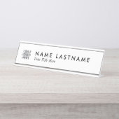 Einfache, saubere, weiße, benutzerdefinierte Logo- Schreibtischnamensplakette (Vorderseite )