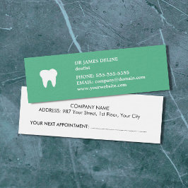 Einfache, saubere, weiße Zahnarztkarte