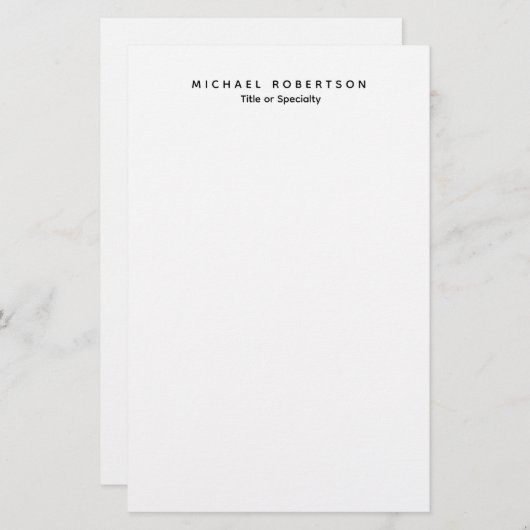 Einfache Sauberkeit Elegant Modernes, Minimalistis Briefpapier (Vorne/Hinten)