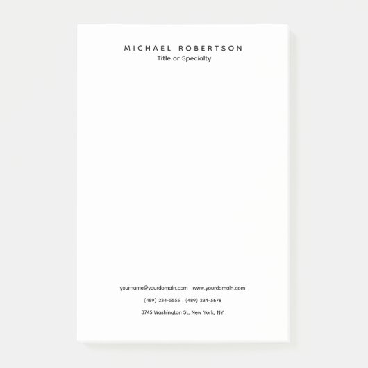 Einfache Sauberkeit Elegant Modernes, Minimalistis Post-it Klebezettel (Vorderseite)