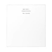 Einfache Sauberkeit Elegant Modernes Minimalistisc Notizblock (Vorderseite)