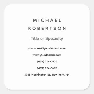 Einfache Sauberkeit Elegant Modernes Minimalistisc Quadratischer Aufkleber