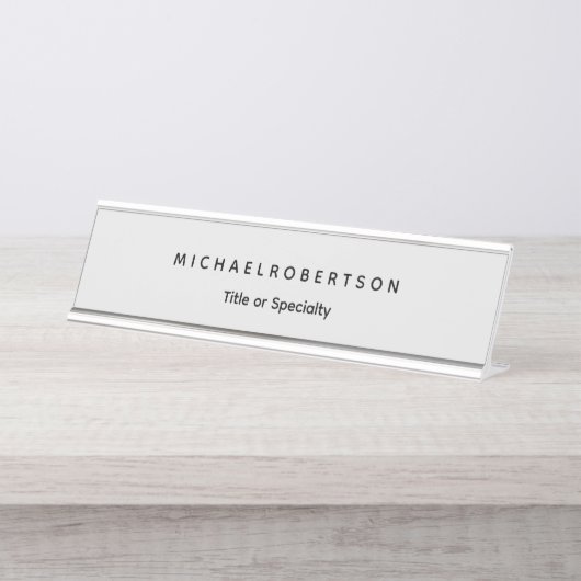 Einfache Sauberkeit Elegant Modernes Minimalistisc Schreibtischnamensplakette (Vorderseite )
