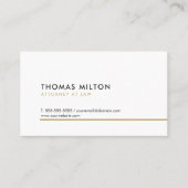 Einfache Sauberkeit Elegant White Golden Line Bera Visitenkarte (Vorderseite)