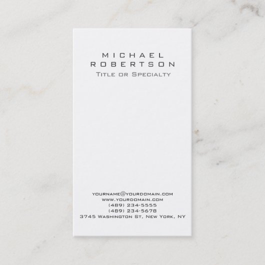 Einfache Sauberkeit Elegante Moderne Visitenkarte (Vorderseite)