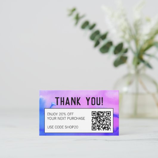 Einfache Sauberkeit Minimaler Abstrakter QR-CODE Rabattkarte (Stehend Vorderseite)