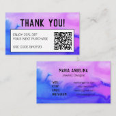 Einfache Sauberkeit Minimaler Abstrakter QR-CODE Rabattkarte (Vorne/Hinten)