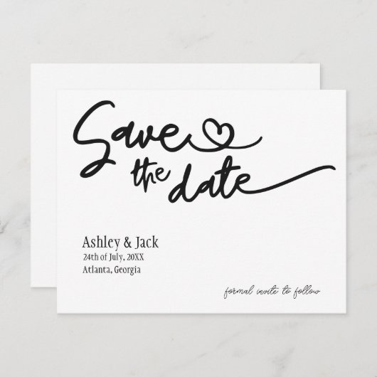 Einfache Save the Date (Vorne/Hinten)