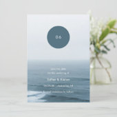 Einfache Save the Date Blue Ocean Beach Hochzeit (Stehend Vorderseite)