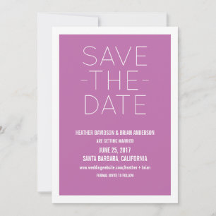 Einfache Save-the-Date-Einladung, Fuchsia Einladung