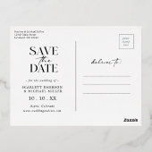 Einfache Save the Date Einladung Postkarte (Rückseite)