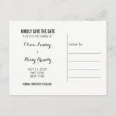 Einfache Save the Date Foto Postkarte (Rückseite)