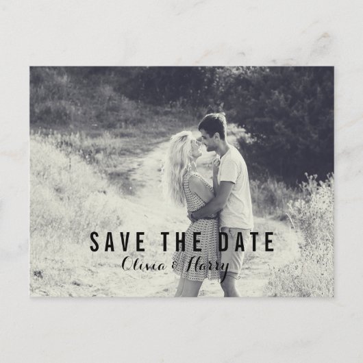 Einfache Save the Date Foto Postkarte (Vorderseite)