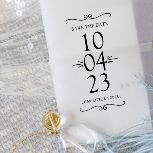 Einfache Save the Date Hochzeit Gummistempel