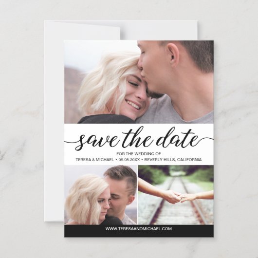 Einfache Save the Date-Hochzeitserklärung Magneteinladung (Vorderseite)