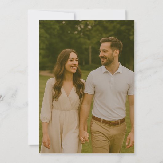 Einfache Save the Date-Karte Date (Rückseite)