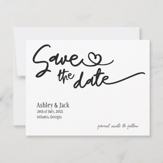 Einfache Save-the-Date-Karte Save The Date (Vorderseite)