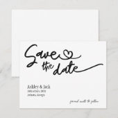 Einfache Save-the-Date-Karte Save The Date (Vorne/Hinten)