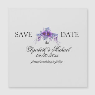 Einfache, Save the Date Lila Magnetkarte