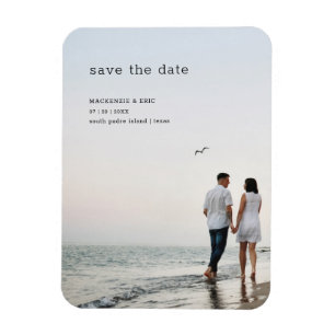 Einfache Save The Date Moderne Hochzeit Foto Magne Magnet