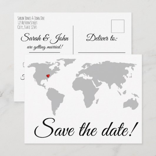 Einfache Save the Date Postkarte (Vorne/Hinten)