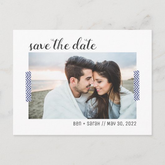 Einfache Save the Date Postkarte (Vorderseite)