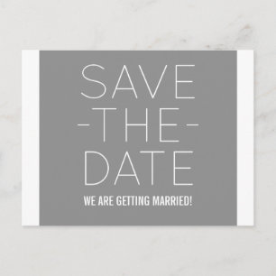 Einfache Save the Date Postkarte, grau Ankündigungspostkarte