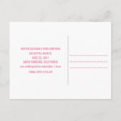 Einfache Save the Date Postkarte, rosa Ankündigungspostkarte (Rückseite)