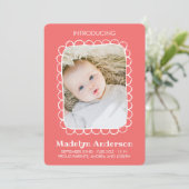 Einfache Scallope Rectangle Frame Birne Ankündigung (Stehend Vorderseite)