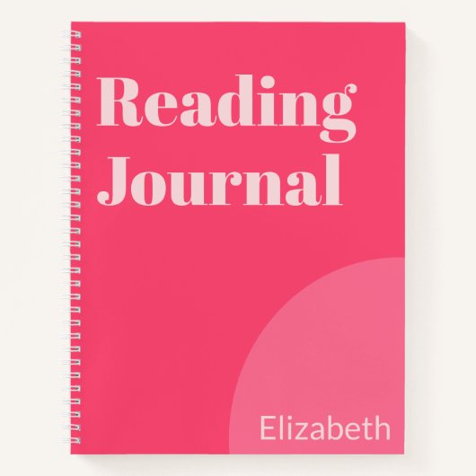 Einfache Schatten des rosa Namens im Reading Journ Notizblock (Vorderseite)